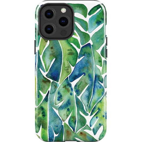 Cat Coq Tropical Leaves iPhone 13 Pro Max Impact Case