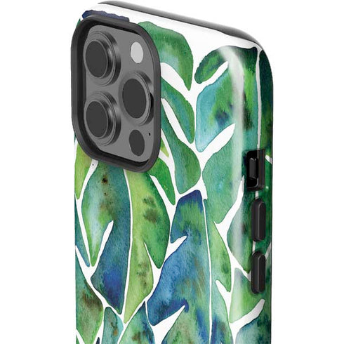 Cat Coq Tropical Leaves iPhone 13 Pro Max Impact Case