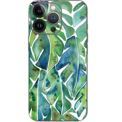Cat Coq Tropical Leaves iPhone 13 Pro Skin