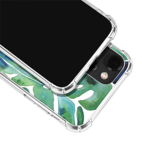 Cat Coq Tropical Leaves iPhone 14 Clear Case