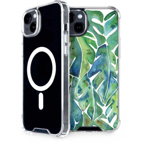 Cat Coq Tropical Leaves iPhone 14 MagSafe Case
