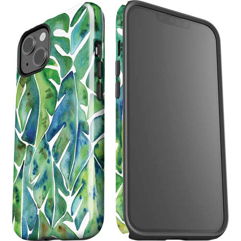 Cat Coq Tropical Leaves iPhone 14 Impact Case
