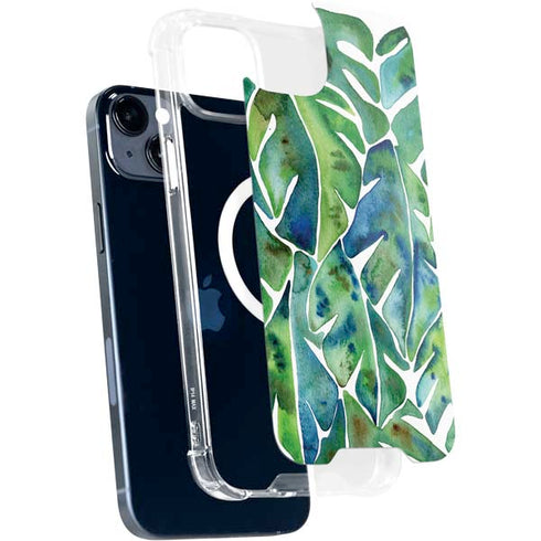 Cat Coq Tropical Leaves iPhone 14 Plus MagSafe Case