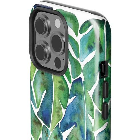Cat Coq Tropical Leaves iPhone 14 Pro Impact Case