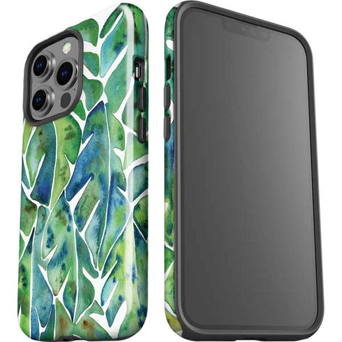 Cat Coq Tropical Leaves iPhone 14 Pro Impact Case
