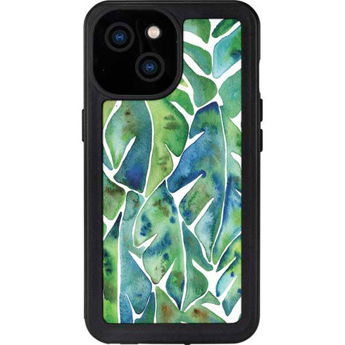 Tropical Leaves by Cat Coq iPhone 15 Waterproof Case