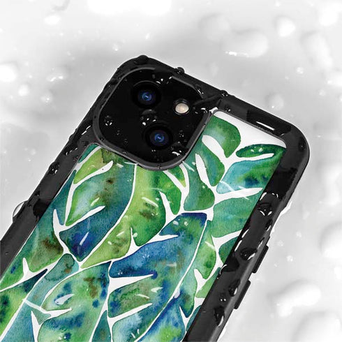 Tropical Leaves by Cat Coq iPhone 15 Waterproof Case