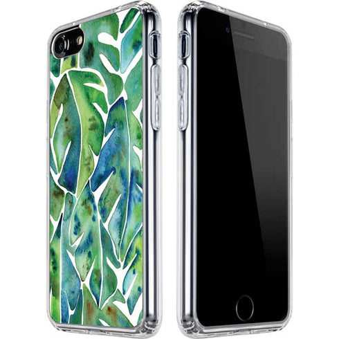 Cat Coq Tropical Leaves iPhone SE (2nd & 3rd Gen) Clear Case
