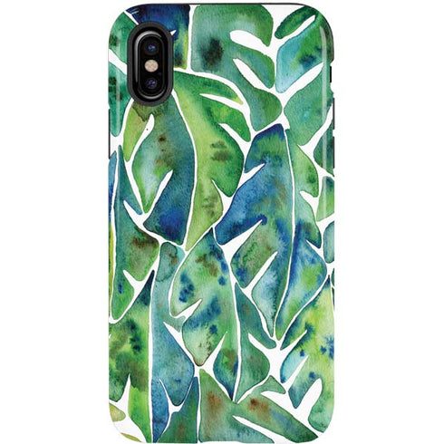 Cat Coq Tropical Leaves iPhone X Pro Case
