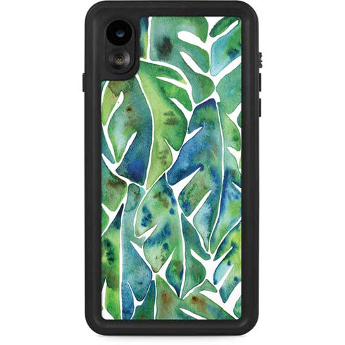 Cat Coq Tropical Leaves iPhone XR Waterproof Case
