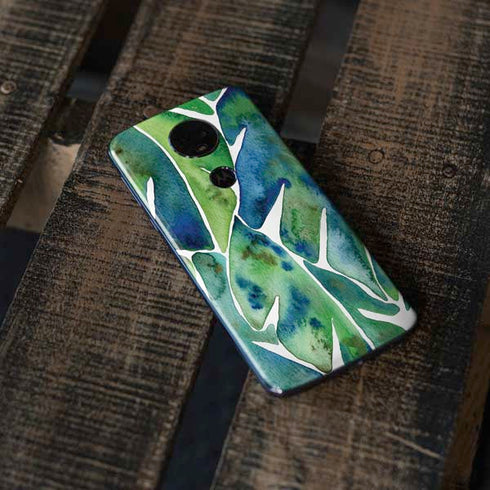 Cat Coq Tropical Leaves Moto E5 Plus Skin