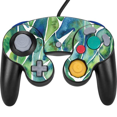 Cat Coq Tropical Leaves Nintendo GameCube Controller Skin