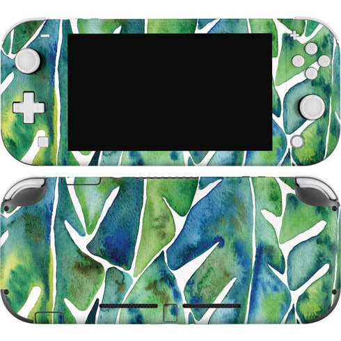 Cat Coq Tropical Leaves Nintendo Switch Lite Skin