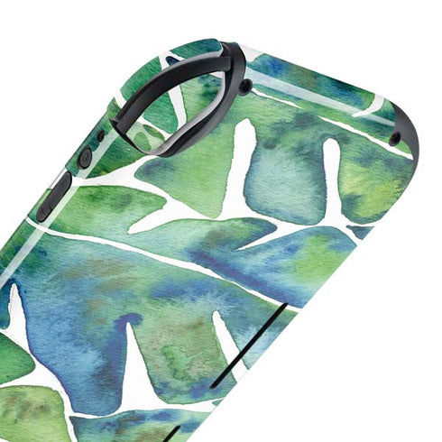 Cat Coq Tropical Leaves Nintendo Switch Lite Skin