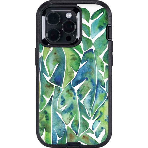 Tropical Leaves by Cat Coq Otterbox Defender iPhone Skin