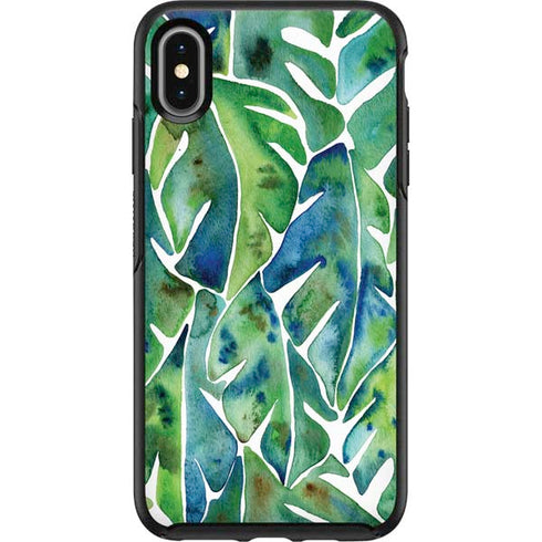 Cat Coq Tropical Leaves Otterbox Symmetry iPhone Skin