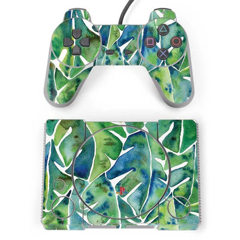 Cat Coq Tropical Leaves PlayStation Classic Bundle Skin