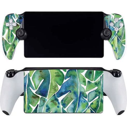 Tropical Leaves by Cat Coq PlayStation Portal Remote Player Skin