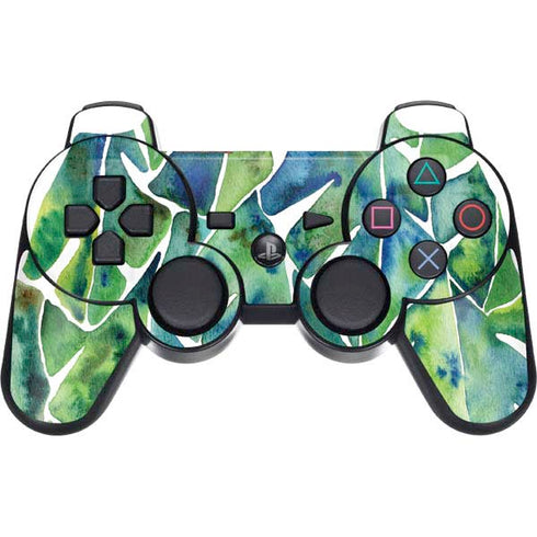 Cat Coq Tropical Leaves PS3 Dual Shock wireless controller Skin