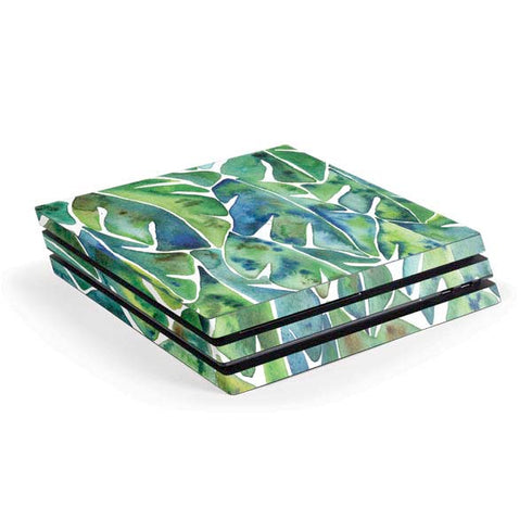 Cat Coq Tropical Leaves PS4 Pro Console Skin