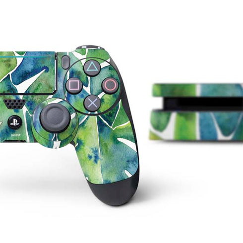 Cat Coq Tropical Leaves PS4 Slim Bundle Skin