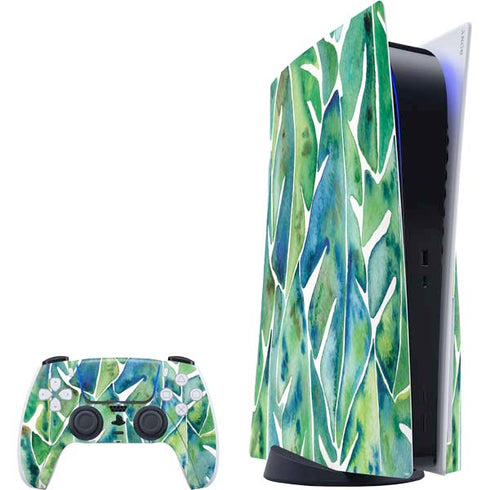Cat Coq Tropical Leaves PS5 Bundle Skin