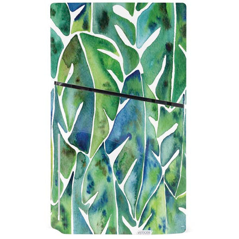 Tropical Leaves by Cat Coq PS5 Slim Disk Bundle Skin