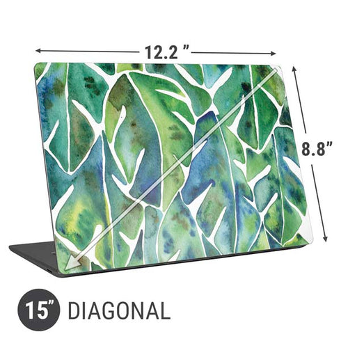 Cat Coq Tropical Leaves Universal Laptop 15in (12.2 x 8.8in) Skin
