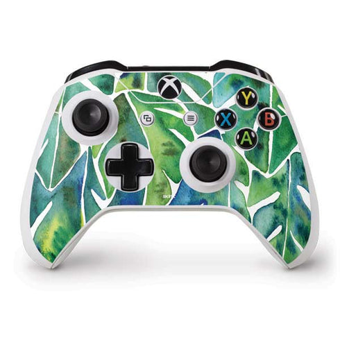 Cat Coq Tropical Leaves Xbox One S Controller Skin