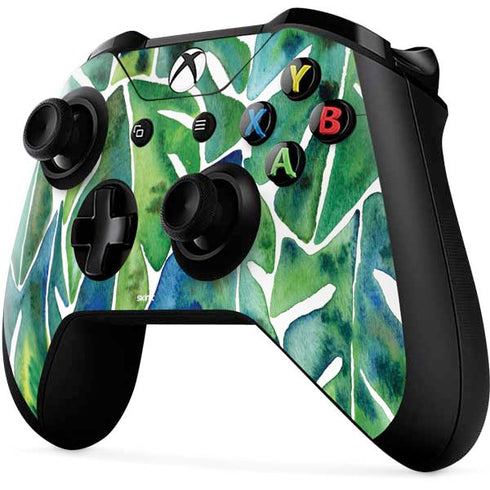 Cat Coq Tropical Leaves Xbox One X Controller Skin