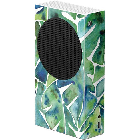Cat Coq Tropical Leaves Xbox Series S Console Skin