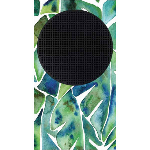 Cat Coq Tropical Leaves Xbox Series S Console Skin