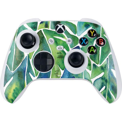 Cat Coq Tropical Leaves Xbox Series S Controller Skin