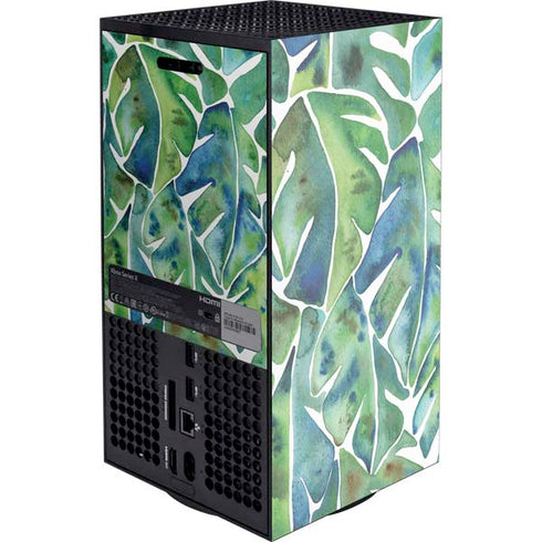 Cat Coq Tropical Leaves Xbox Series X Console Skin