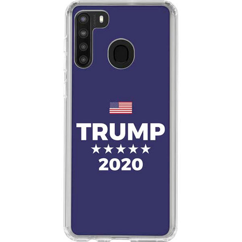 Trump 2020 Blue Galaxy A21 Clear Case