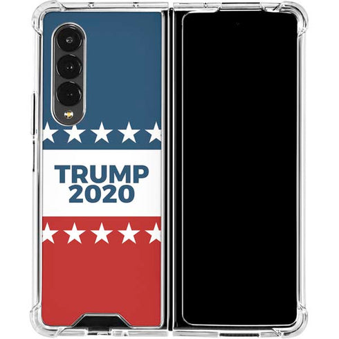 Trump 2020 Red White and Blue Galaxy Z Fold4 5G Clear Case