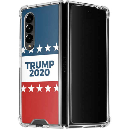 Trump 2020 Red White and Blue Galaxy Z Fold4 5G Clear Case