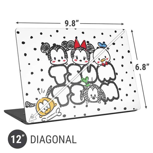 Disney Tsum Tsum Characters Art Universal Laptop 12in (9.8 x 6.8in) Skin