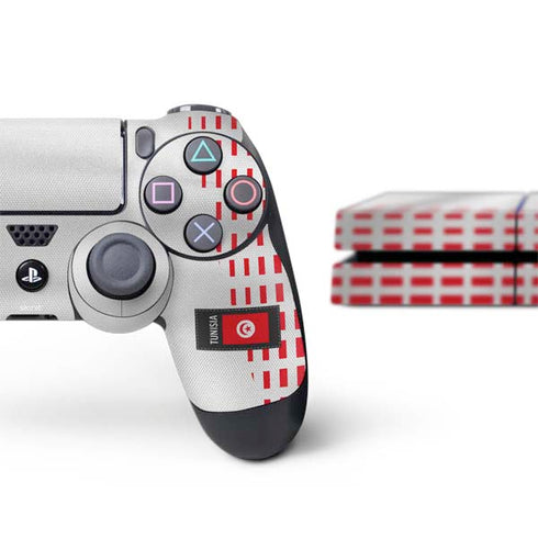 Tunisia Soccer Flag PS4 Console and Controller Bundle Skin