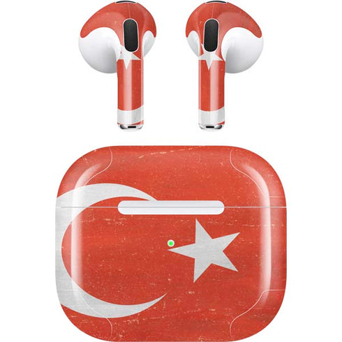 Turkish Flag Distressed Apple AirPods (3rd Gen 2021) Skin