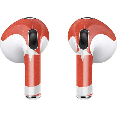 Turkish Flag Distressed Apple AirPods (3rd Gen 2021) Skin