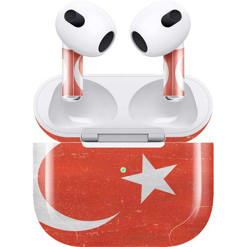 Turkish Flag Distressed Apple AirPods (3rd Gen 2021) Skin