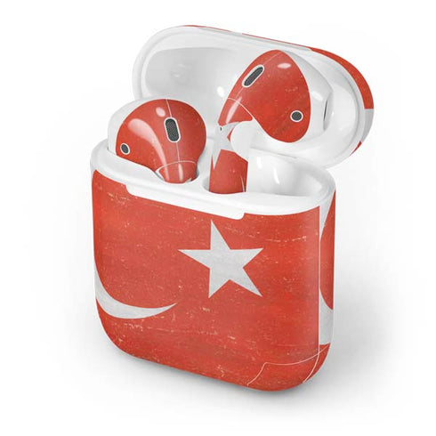 Turkish Flag Distressed Apple AirPods Skin