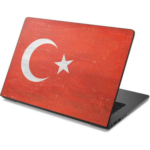 Turkish Flag Distressed Dell Chromebook Skin