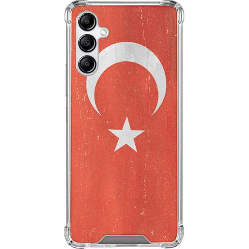 Turkish Flag Distressed Galaxy A14 5G Clear Case