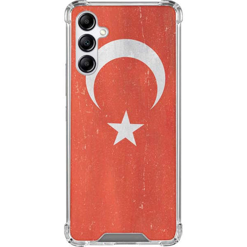 Turkish Flag Distressed Galaxy A15 5G Clear Case