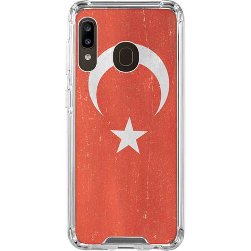 Turkish Flag Distressed Galaxy A30 Clear Case