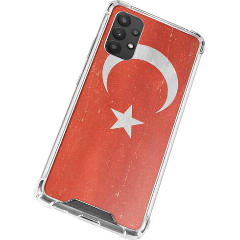 Turkish Flag Distressed Galaxy A32 5G Clear Case