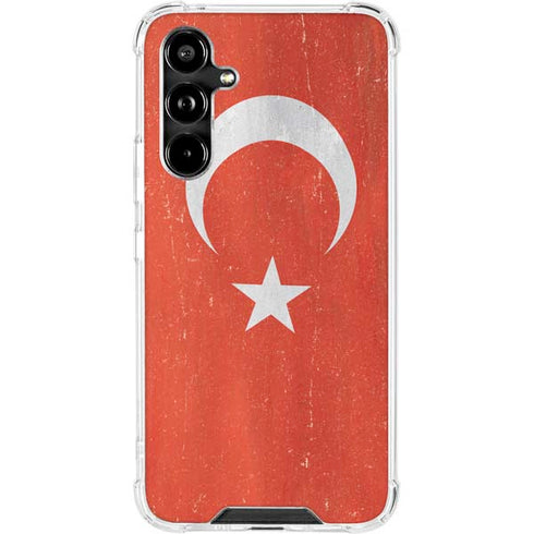 Turkish Flag Distressed Galaxy A54 5G Clear Case