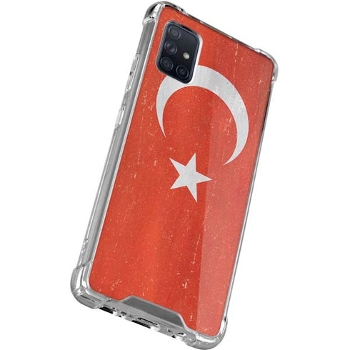 Turkish Flag Distressed Galaxy A71 5G Clear Case